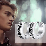 Rock Punk Celtic Knot Earrings for Men, Stainless Steel Huggie Ear Jewelry