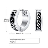 Rock Punk Celtic Knot Earrings for Men, Stainless Steel Huggie Ear Jewelry