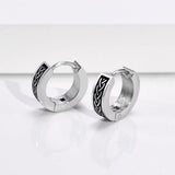 Rock Punk Celtic Knot Earrings for Men, Stainless Steel Huggie Ear Jewelry