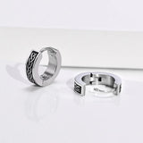 Rock Punk Celtic Knot Earrings for Men, Stainless Steel Huggie Ear Jewelry