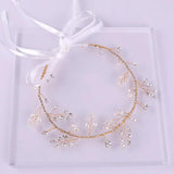 Bridal Wedding Flower Headband Hair Vine Pearl Crystal Hair Jewelry
