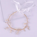 Bridal Wedding Flower Headband Hair Vine Pearl Crystal Hair Jewelry