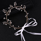 Bridal Wedding Flower Headband Hair Vine Pearl Crystal Hair Jewelry