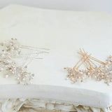 Freshwater Pearl Hairpin with Opal Crystals