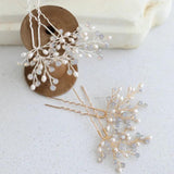 Freshwater Pearl Hairpin with Opal Crystals