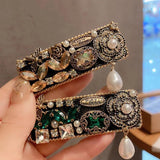 Vintage Green Flower Hair Clip Hair Jewelry Hairpins