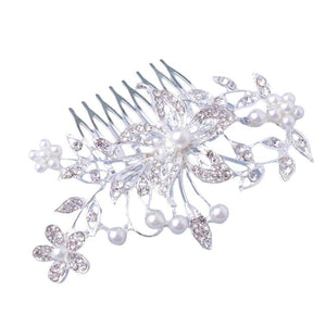 Rhinestone Floral Hair Comb for Girls - Christmas Gift