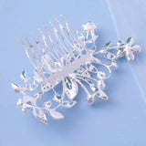Rhinestone Floral Hair Comb for Girls - Christmas Gift