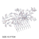 Rhinestone Floral Hair Comb for Girls - Christmas Gift