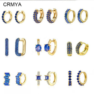 Dark CZ Zircon Hoop Earrings for Women - Party Jewelry