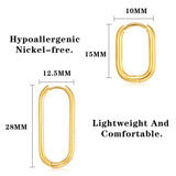 Chunky U-Shaped Hoop Earrings Hypoallergenic Stainless Steel