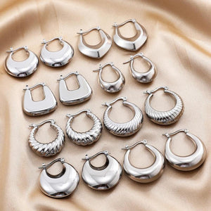 Chunky Hoop Earrings for Women Vintage Jewelry Gift