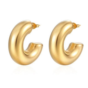 Stainless Steel Hollow Tube Earrings for Women