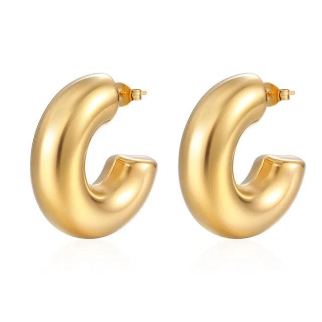 Stainless Steel Hollow Tube Earrings for Women