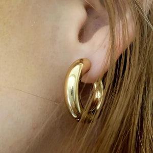 Stainless Steel Hoop Earrings Chunky Circle Plated Piercing Jewelry