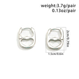 Silver Double Heart Hoop Earrings Punk Ear Jewelry