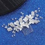 Ceramic Flower Hair Comb Wedding Accessories Bride Headpiece