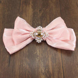 Red Pink Sparkle Hairpin Bow Crystal Barrette