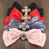 Red Pink Sparkle Hairpin Bow Crystal Barrette