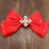 Red Pink Sparkle Hairpin Bow Crystal Barrette