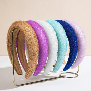 Colorful Beads Padded Hairband for Women Girls
