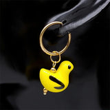 Y2K Ceramic Hoop Earrings Stainless Steel Owl Butterflly Porcelain Jewelry