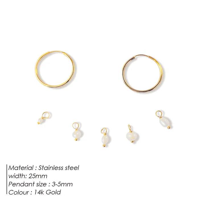 eManco 5PCS Freshwater Pearl Earrings DIY with Stainless Steel Pearl
