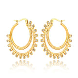 Stainless Steel CZ Crystal Circle Hoop Earrings