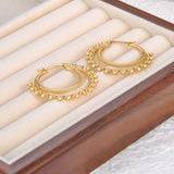 Stainless Steel CZ Crystal Circle Hoop Earrings