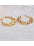 Stainless Steel CZ Crystal Circle Hoop Earrings