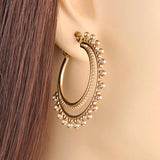 Stainless Steel CZ Crystal Circle Hoop Earrings