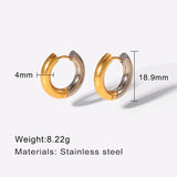 Stainless Steel Two-tone Hoop Earrings High-end Style