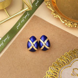 Geometric Round Heart Enamel Stud Earrings for Women