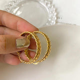 Gold-Plated Stainless Steel Hoop Earrings