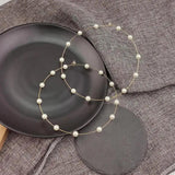 Large Hoop Earrings Stainless Steel Pearl Statement Jewelry