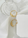 Vintage Matte Silver Crescent Moon Huggie Hoop Earrings