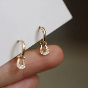 925 Silver Filled Horseshoe Hoop Earring U Shape Huggie Creole Jewelry