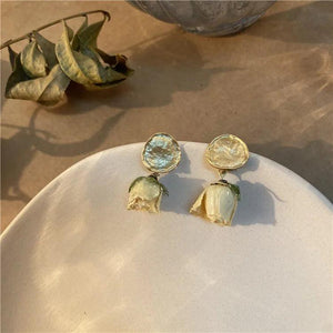 Natural Rose Earring Women Unique Immortal Rose Flower Earring Real Flower Drop