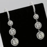 Round CZ Dangle Earrings Wedding Party Jewelry