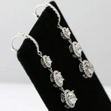 Round CZ Dangle Earrings Wedding Party Jewelry