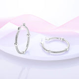 925 Silver Colorful Zircon Rainbow Double Hoop Earrings