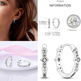925 Silver Colorful Zircon Rainbow Double Hoop Earrings