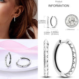 925 Silver Colorful Zircon Rainbow Double Hoop Earrings