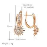 Vintage Rose Zircon Flower English Earrings 585