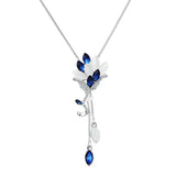 Flower Tassel Long Necklace Women Pendant Dress Accessories