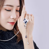 Flower Tassel Long Necklace Women Pendant Dress Accessories