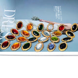 Colorful Rhinestone Long Drop Earrings Clear Crystal Jewelry