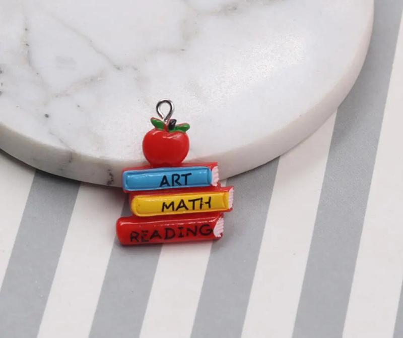 10pcs Blackboard Book Pen Resin Charms Earring DIY Jewelry