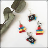 10pcs Blackboard Book Pen Resin Charms Earring DIY Jewelry