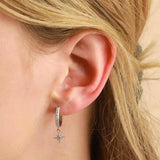 925 Silver Hollow Heart Hoop Earrings Asymmetrical Design for Women